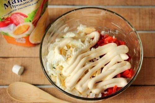 Салат Шедевр с курицей и сладким перцем. 04