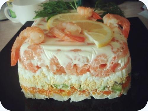 Салат с креветками. Салат с креветками.