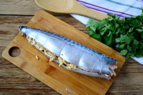 Запеченная скумбрия с орехово - сырной начинкой. 04 Запеченная скумбрия с орехово - сырной начинкой. 04