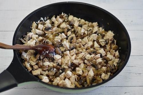 Открытый пирог Киш Лорен с курицей и грибами. 03 Открытый пирог Киш Лорен с курицей и грибами. 03