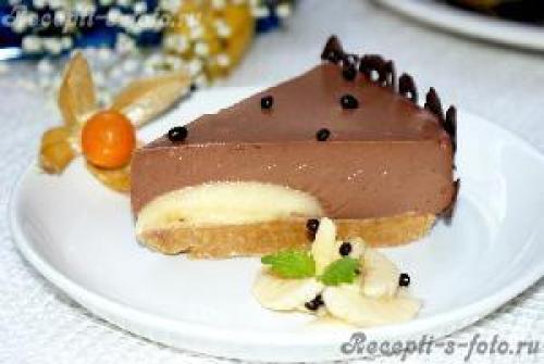 Шоколадно - банановый торт (без выпечки).