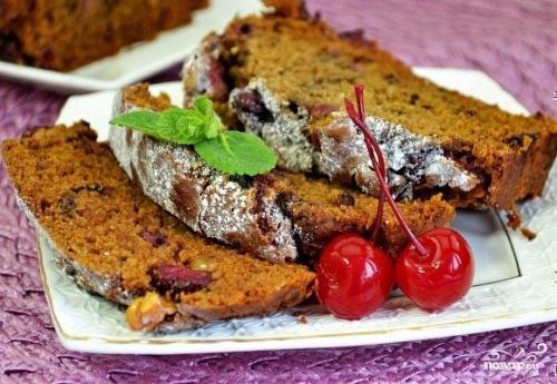 Постный кекс с вишней. Постный кекс с вишней.