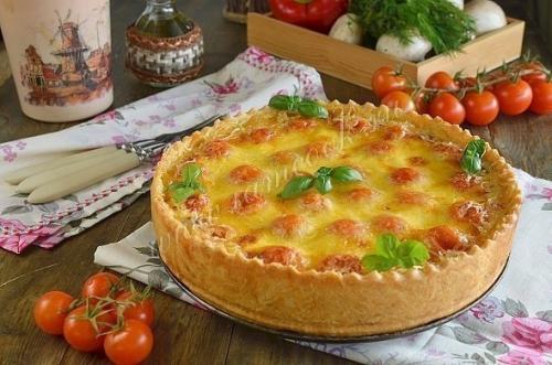 Открытый пирог Киш Лорен с курицей и грибами. 08 Открытый пирог Киш Лорен с курицей и грибами. 08