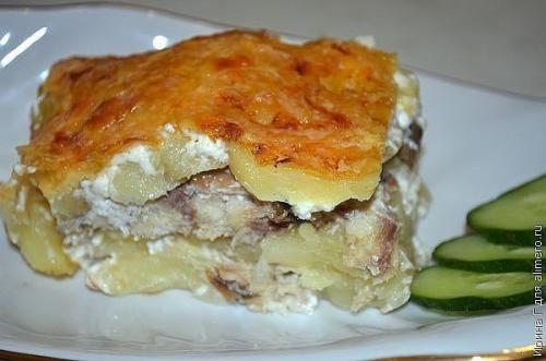 Картофельная запеканка со скумбрией. 01