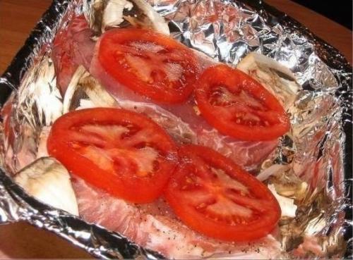 Острая свинина с сыром и грибами в духовке. 02