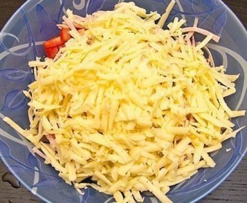 Салат с ветчиной и стручковой фасолью. 04