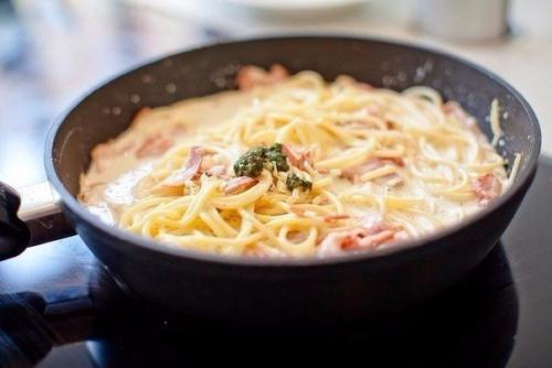 Карбонара.  Ингредиенты:   Спагетти - 200 г. 04