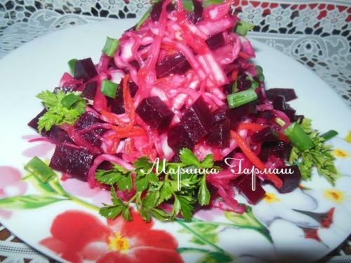 Салат Пестрый. (Постный стол).