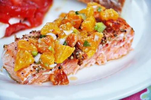 Филе лосося с апельсинами.