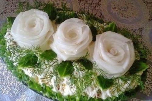 Салат Три Белых Розы. Салат Три Белых Розы.