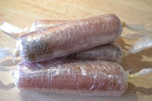Куриные колбаски - рулетики с курагой. 07 Куриные колбаски - рулетики с курагой. 07