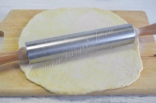 Открытый пирог Киш Лорен с курицей и грибами. 04