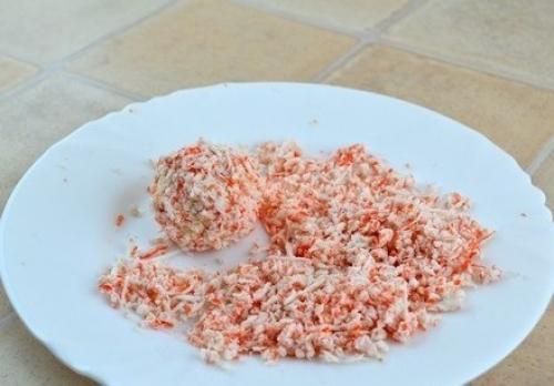 Крабовый салат шариками. 08