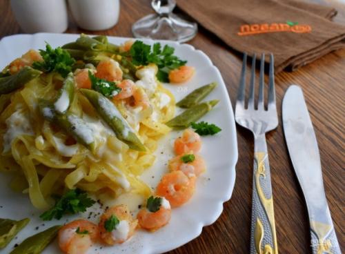Паста Альфредо со стручковой фасолью. 07 Паста Альфредо со стручковой фасолью. 07