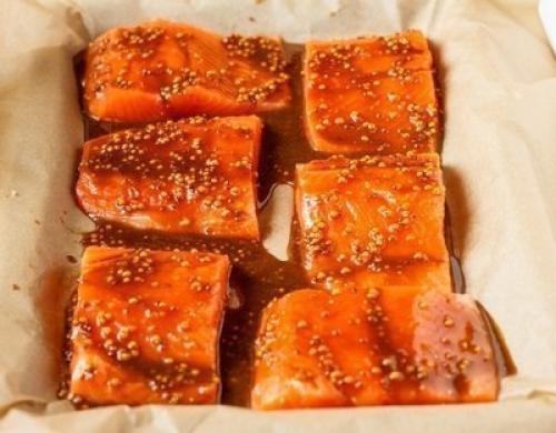 Запеченный лосось в медово - горчичном соусе. 04