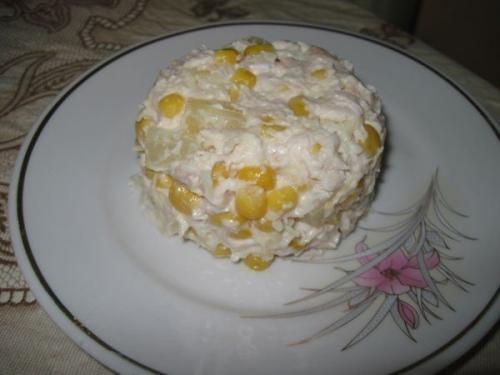 Салат из курицы с ананасами и кукурузой. 03 Салат из курицы с ананасами и кукурузой. 03