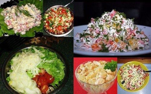 6 простых салатиков на праздничный стол.


