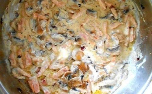 Паста с грибами и ветчиной. 05 Паста с грибами и ветчиной. 05