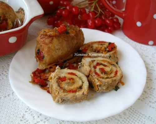 Рулетики из свинины с начинкой. 01