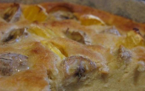 Творожно - банановый пирог с апельсином.

