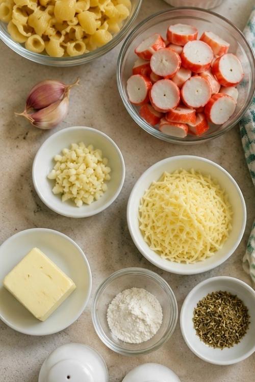 Макароны с Крабовыми Палочками, Сметаной и Чесноком. 01