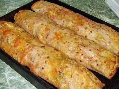 Фаршированный лаваш, запечённый в духовке. 05 Фаршированный лаваш, запечённый в духовке. 05