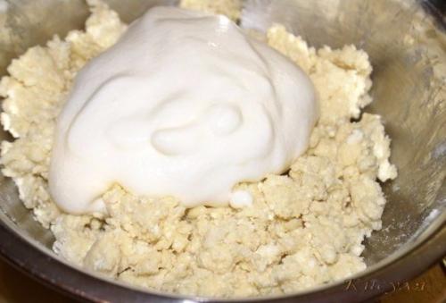 Творожное печенье - пирожное с фруктами. 02