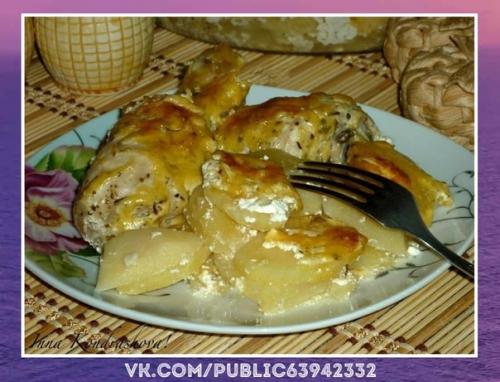 Очень вкусно. Картошка с куриными ножками в духовке. 01 Очень вкусно. Картошка с куриными ножками в духовке. 01