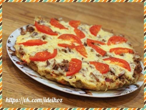 Картофельная пицца на СКОВОРОДЕ. Картофельная пицца на СКОВОРОДЕ.