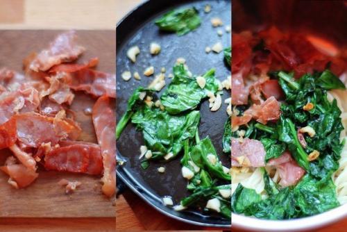 Спагетти карбонара с итальянской ветчиной. 05 Спагетти карбонара с итальянской ветчиной. 05