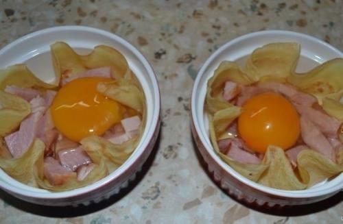 Завтрак в корзинках из блинчиков. 05 Завтрак в корзинках из блинчиков. 05