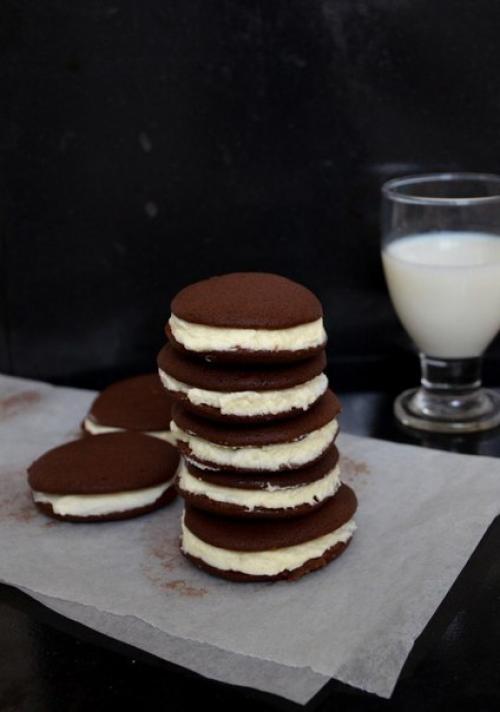 Шоколадные Whoopie со сливками. Шоколадные Whoopie со сливками.