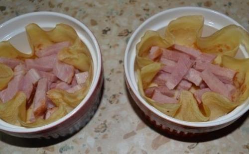 Завтрак в корзинках из блинчиков. 04 Завтрак в корзинках из блинчиков. 04