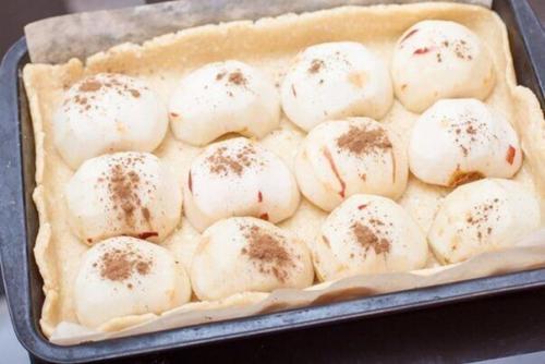 Пирог из творожного теста с яблоками. 04 Пирог из творожного теста с яблоками. 04