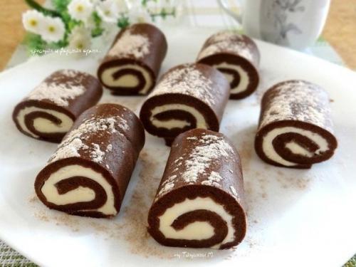 Шоколадные пирожные - рулетики. 08 Шоколадные пирожные - рулетики. 08