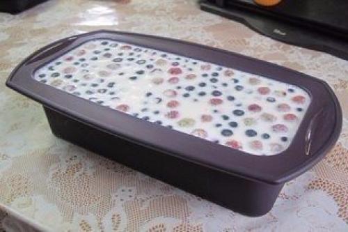 Сметанный десерт с ягодами (сметанный торт - желе). 01 Сметанный десерт с ягодами (сметанный торт - желе). 01