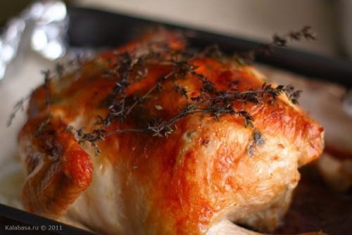 Курица с инъекциями белого вина и сливок. 06