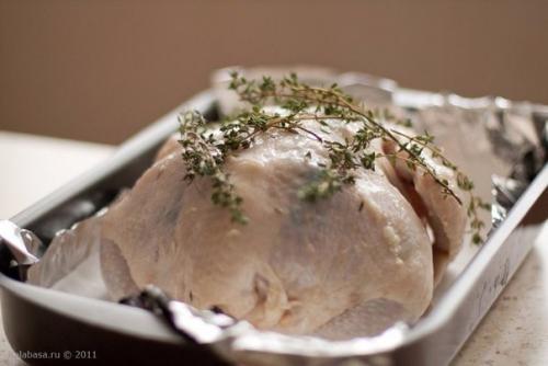 Курица с инъекциями белого вина и сливок. 05