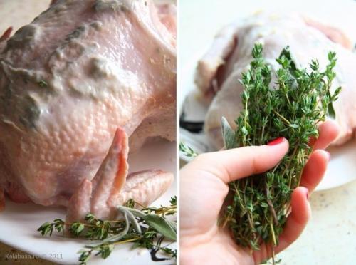 Курица с инъекциями белого вина и сливок. 04