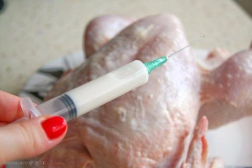 Курица с инъекциями белого вина и сливок. 02