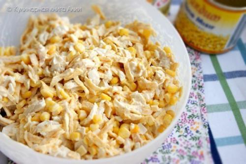 Салат с курицей и яичными блинчиками. 05 Салат с курицей и яичными блинчиками. 05