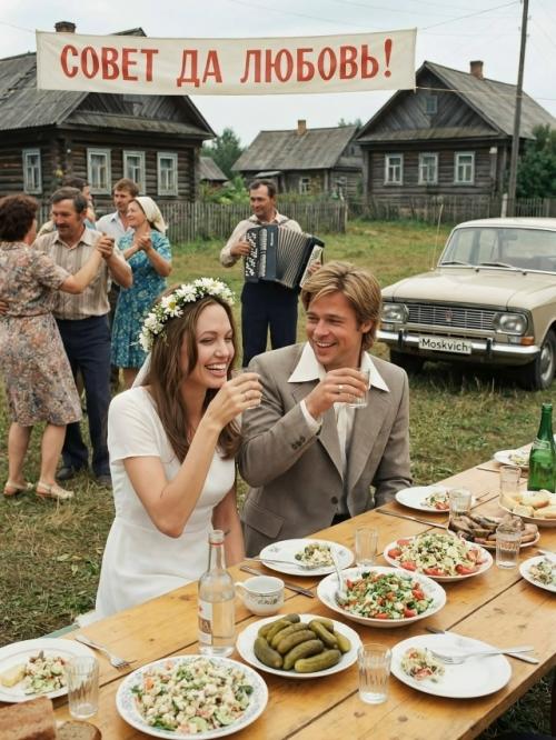 Представьте, что звезды голливуда оказались в России 90-х - во времена своей молодости.
