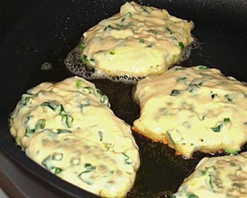 Оладьи на кефире с зеленым луком. 05