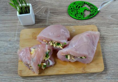 Куриные кармашки со шпинатом и чесноком. 03 Куриные кармашки со шпинатом и чесноком. 03