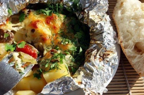 Быстрый ужин.  Узелки с мясом и сыром. 02 Быстрый ужин.  Узелки с мясом и сыром. 02