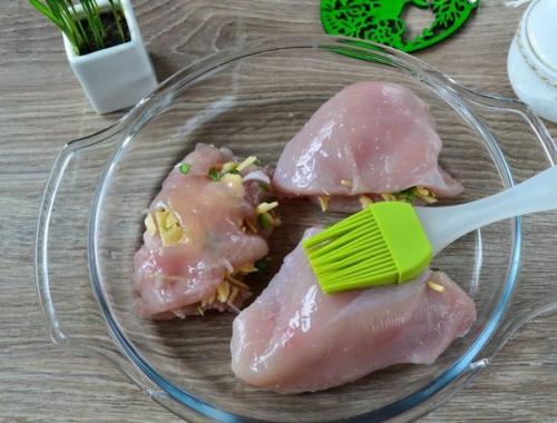 Куриные кармашки со шпинатом и чесноком. 04 Куриные кармашки со шпинатом и чесноком. 04