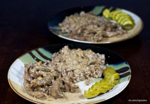 Бефстроганов с грибами и сливками. 09 Бефстроганов с грибами и сливками. 09