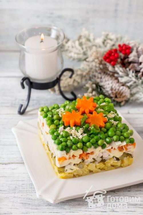 Оливье с курицей.