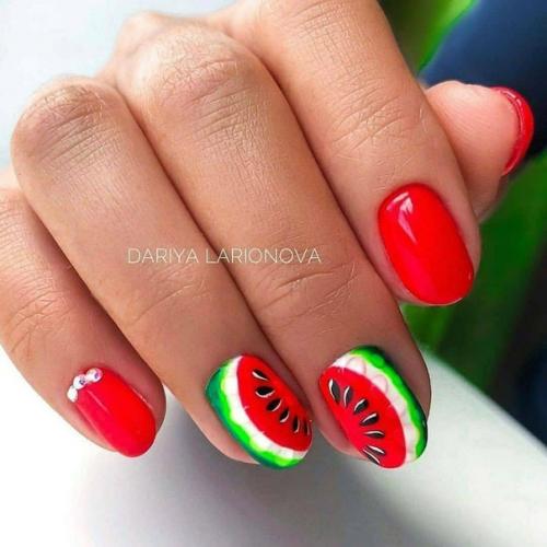 Яркого арбузного маникюра вам в ленту. 08