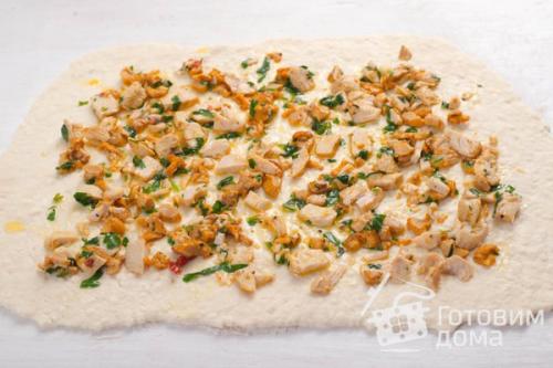 Творожные булочки с курицей и лисичками. 06 Творожные булочки с курицей и лисичками. 06